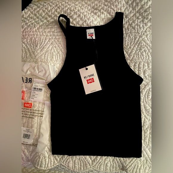 Re/Done X Hanes Crop Tank, made in USA, black, XS - Picture 15 of 15